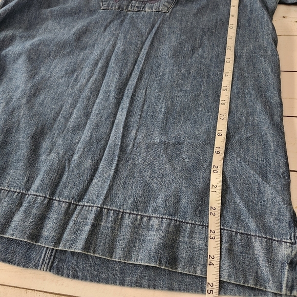Gap 1969 Boho Denim Tunic with Floral Embroidery Size Small - Picture 7 of 9